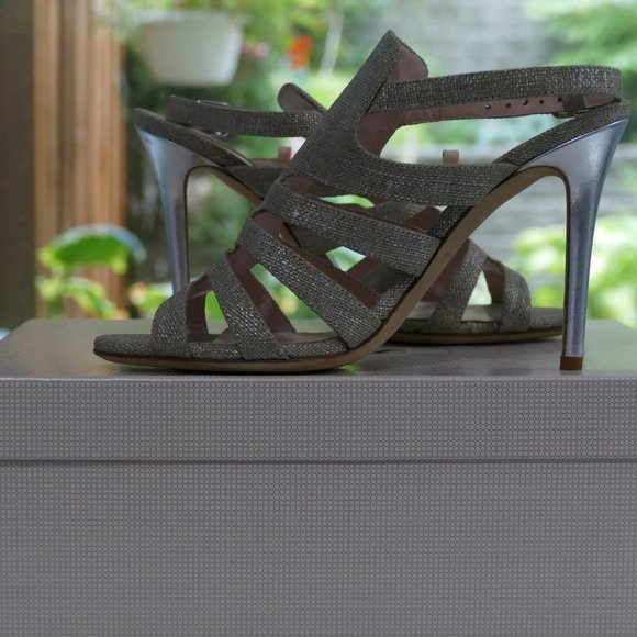 SJP by Sarah Jessica Parker Zofia Metallic Linen Sandal - Picture 1 of 16